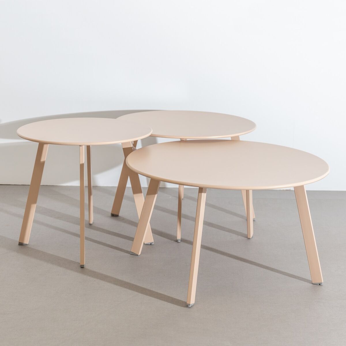 Table d'appoint Marzia Blanc Acier 50 x 50 x 44 cm